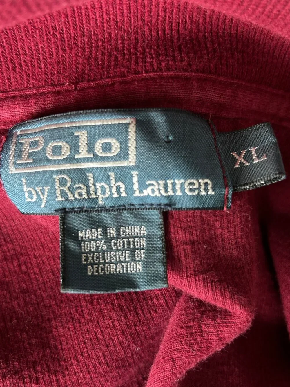 Polo Ralph Lauren XL Burgundy Quarter Zip Sweater Cotton Pony Logo Pullover